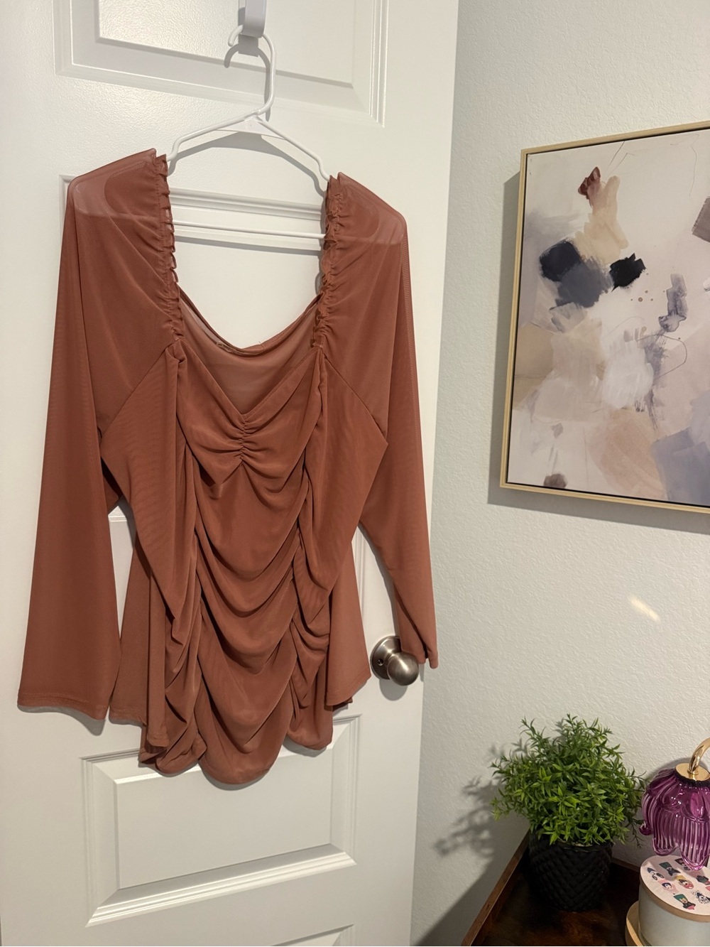 Urban Vine Ruched Long-Sleeve Top - Size 3X